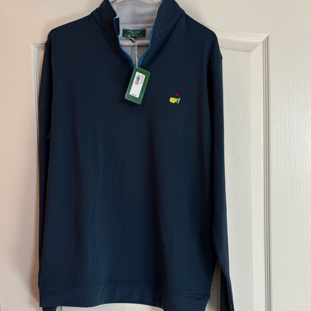 Masters Navy Pullover with Embroidered Logo